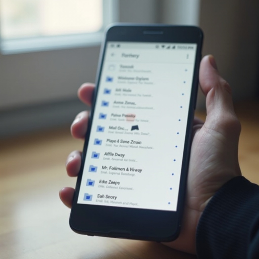 pourquoi les sous-dossiers de courrier électronique ne restent pas en place sur le téléphone Android